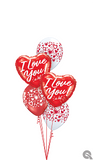 I love You Hearts Balloon Bouquet