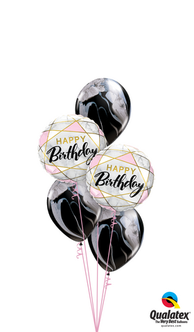 Happy Birthday Marble Balloon Bouquet