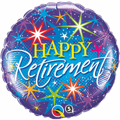 Retirement Colourful Bursts Foil Balloon