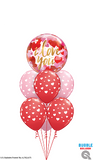 I Love You Pink & Red Bubble with Hearts Bouquet
