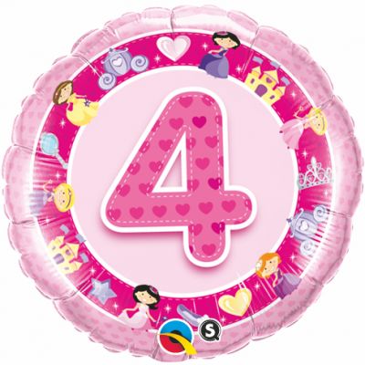 Pink 4 Princess Foil Balloon