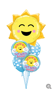 Get Well Sun & Clouds Balloon Bouquet