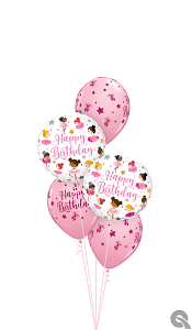 Ballerina Balloon Bouquet - Happy Birthday Balloons with Helium