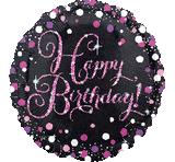 Happy Birthday Pink & Silver Sparkles