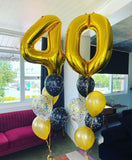 Double number Gold Birthday & Confetti Bouquets