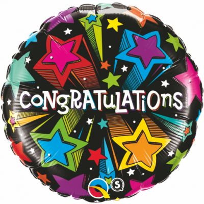 Congratulations Shooting Stars Foil Balloon