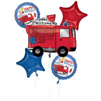 Fire Truck Birthday Balloon Bouquet