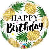 Happy Birthday Pineapples Foil Balloon