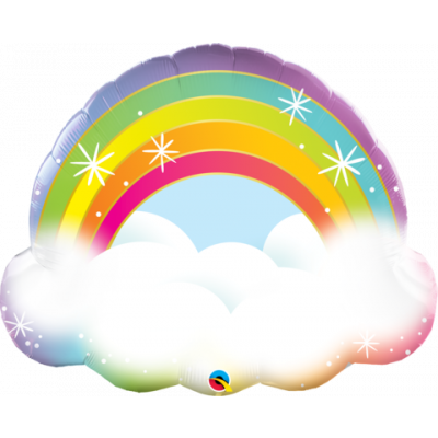 Pastel Rainbow & Clouds Shape Foil Balloon