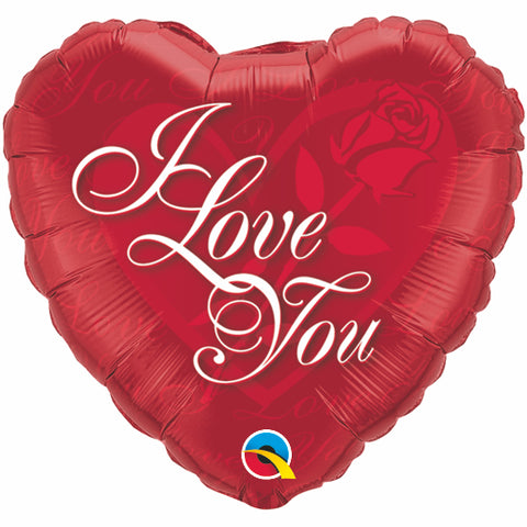 I Love You Red Rose Foil Balloon