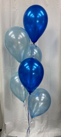 6 x Blue Latex Balloons
