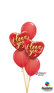 I Love You Script Balloon Bouquet