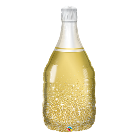 Gold Sparkling Champagne Bottle Shape Foil Balloon