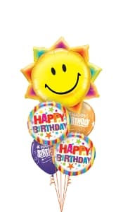 Happy Birthday Sun & Stripes Balloon Bouquets