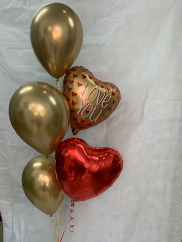 Chrome Gold I Love You Balloon Bouquet