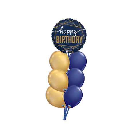 Navy & Gold Happy Birthday Bouquet