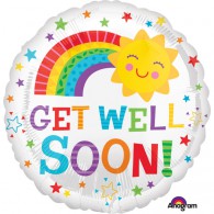Get Well Soon Sunshine Rainbow Foil Balloon