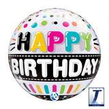 Happy Birthday Black Band Bubble Balloon