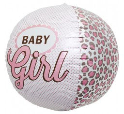 Baby Girl 3D Round Foil Balloon
