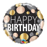 Rose Gold & Black Foil Happy Birthday Balloon