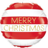 Merry Christmas Stripes Foil Balloon