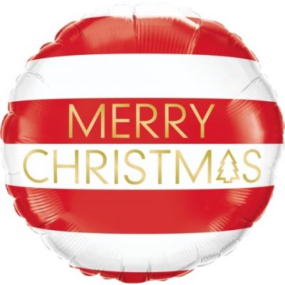Merry Christmas Stripes Foil Balloon