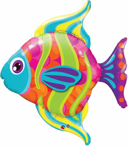 Tropical Rainbow Angel Fish Shape Balloon