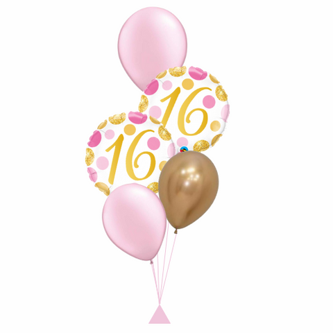Pretty in Pink Age Balloon Bouquet (Age 16 - 70 Available)