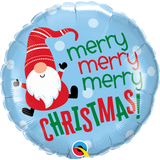 merry merry merry Christmas Gnome Foil Balloon