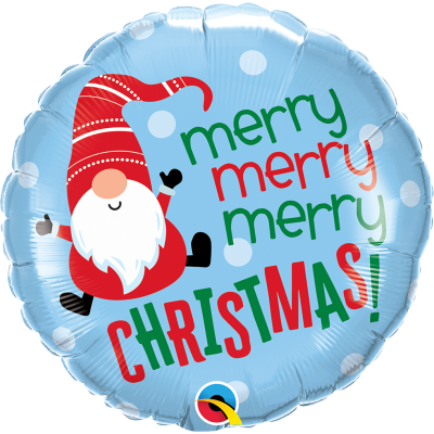merry merry merry Christmas Gnome Foil Balloon