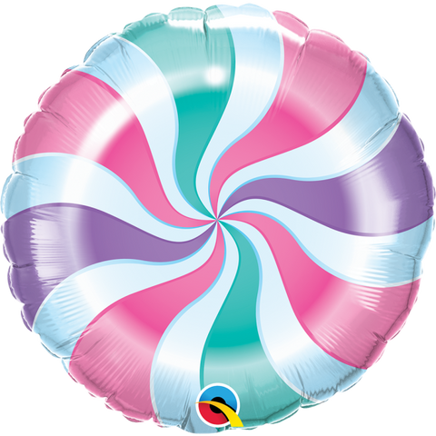Pastel Colours Candy Swirl Foil Balloon