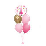 Pink Age Dots Balloon Bouquet ( Age 1 - 5 Available)