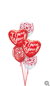 I love You Hearts Balloon Bouquet