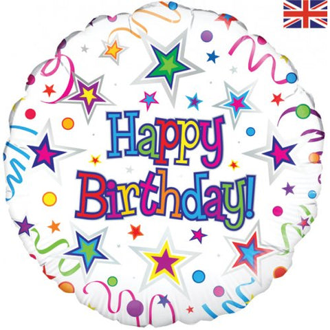 Happy Birthday Stars & Streamers Foil Balloon