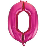 Number 0 Magenta Megaloon Number Balloon (86cm)