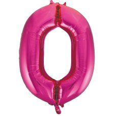 Number 0 Magenta Megaloon Number Balloon (86cm)