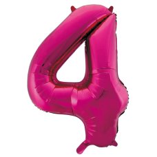 Number 4 Magenta Megaloon Number Balloon (86cm)
