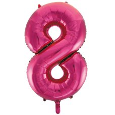 Number 8 Magenta Megaloon Number Balloon (86cm)