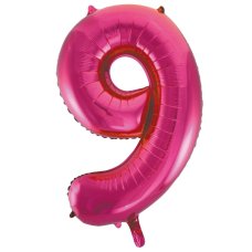 Number 9 Magenta Megaloon Number Balloon (86cm)
