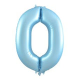 Matte Pastel Number 0 Blue Megaloon Balloon (86cm)