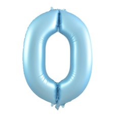 Matte Pastel Number 0 Blue Megaloon Balloon (86cm)