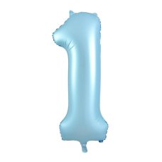 Matte Pastel Number 1 Blue Megaloon Balloon (86cm)