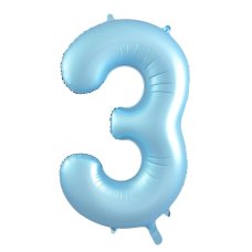 Matte Pastel Number 3 Blue Megaloon Balloon (86cm)