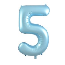 Matte Pastel Number 5 Blue Megaloon Balloon (86cm)