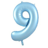 Matte Pastel Number 9 Blue Megaloon Balloon (86cm)