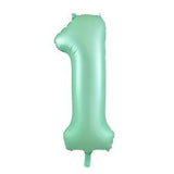 Matte Pastel Number 1 Mint Megaloon Balloon (86cm)
