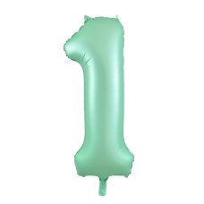 Matte Pastel Number 1 Mint Megaloon Balloon (86cm)