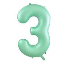 Matte Pastel Number 3 Mint Green Megaloon Balloon (86cm)