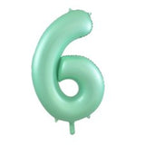 Matte Pastel Number 6 Mint Green Megaloon Balloon (86cm)