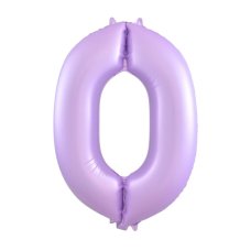 Matte Pastel Number 0 Lilac Megaloon Balloon (86cm)